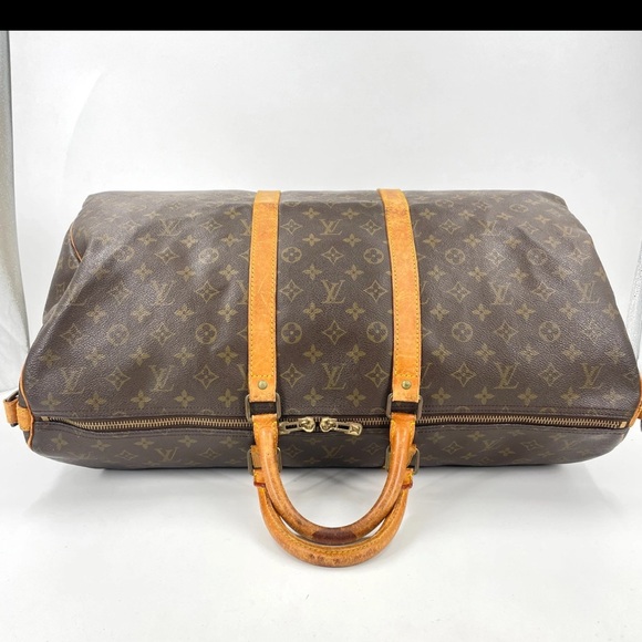 Louis Vuitton Monogram Canvas Duffel Bag with Tan Accents - Picture 5 of 16
